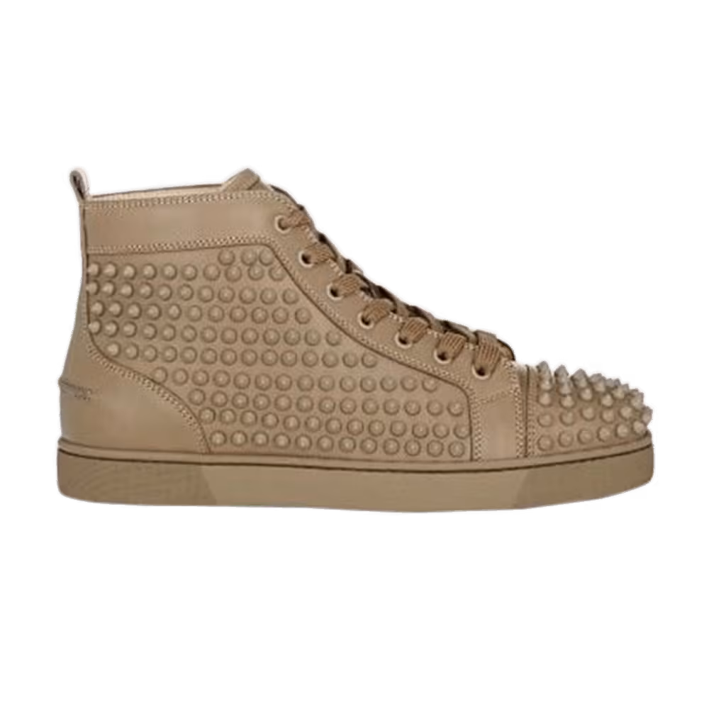 Christian Louboutin Louis Flat Calf Spikes Tan