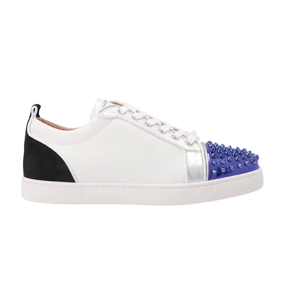 Christian Louboutin Louis Junior Spikes Orlato Flat White Blue