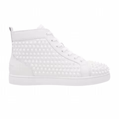 Christian Louboutin Louis Flat Calf Spikes 'White'