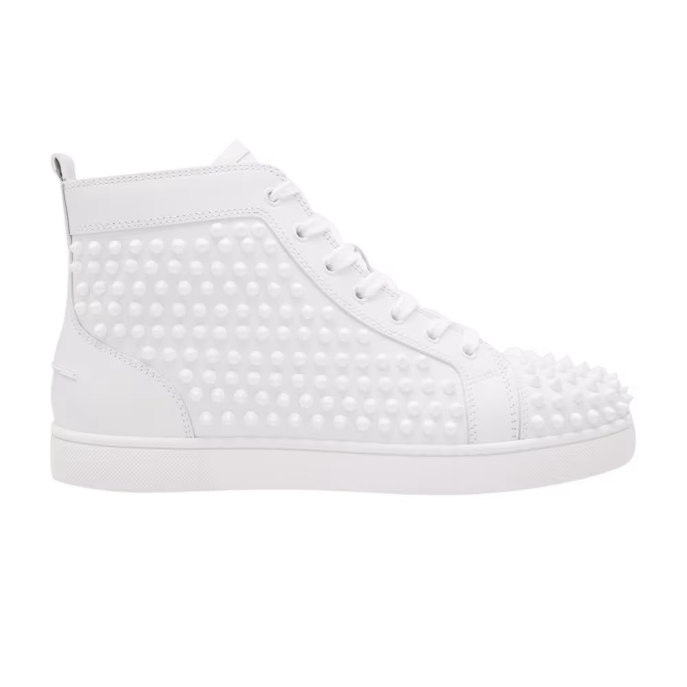 Christian Louboutin Louis Flat Calf Spikes White