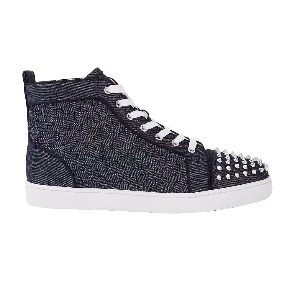 Christian Louboutin Louis Flat Calf Spikes Denim