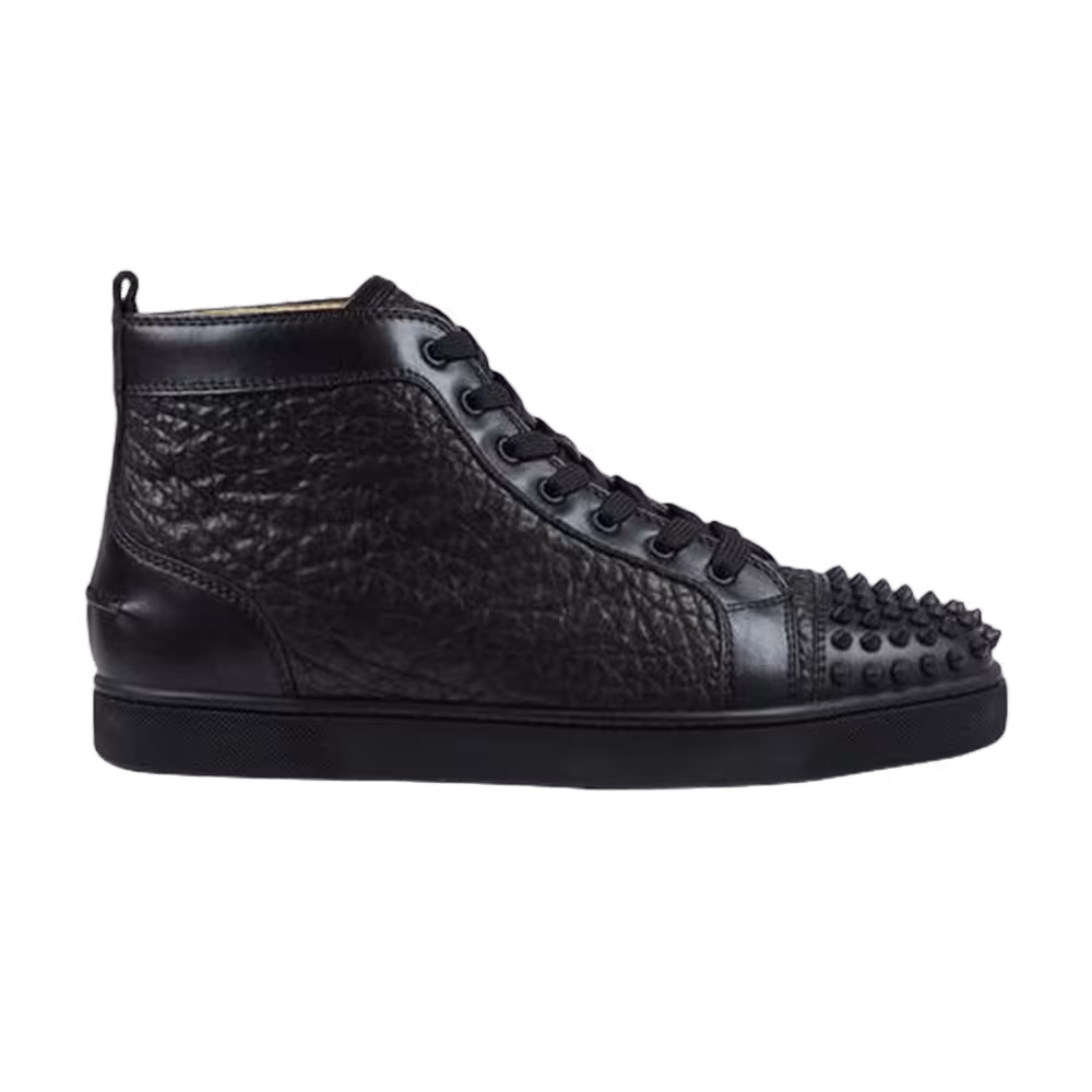 Christian Louboutin Louis Flat Calf Spikes Black Matte