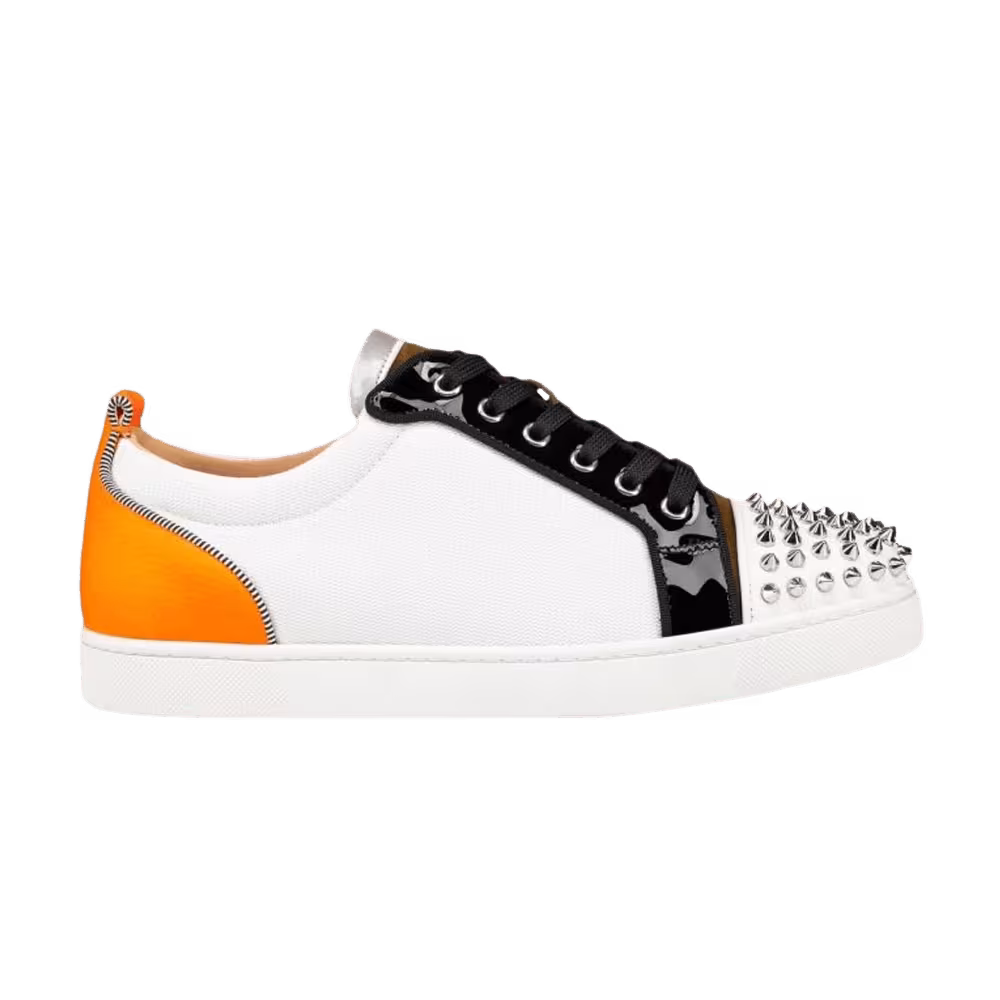 Christian Louboutin Louis Junior Spikes Orlato Low White Orange