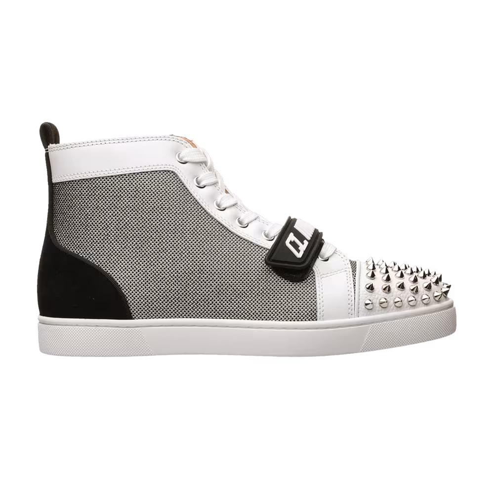 Christian Louboutin Lou Spikes VS High White Metallic