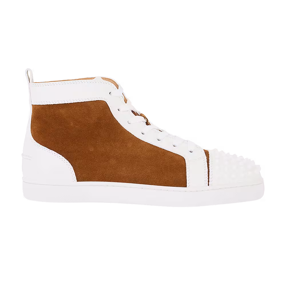 Christian Louboutin Louis Flat Calf Spikes Latte Safari