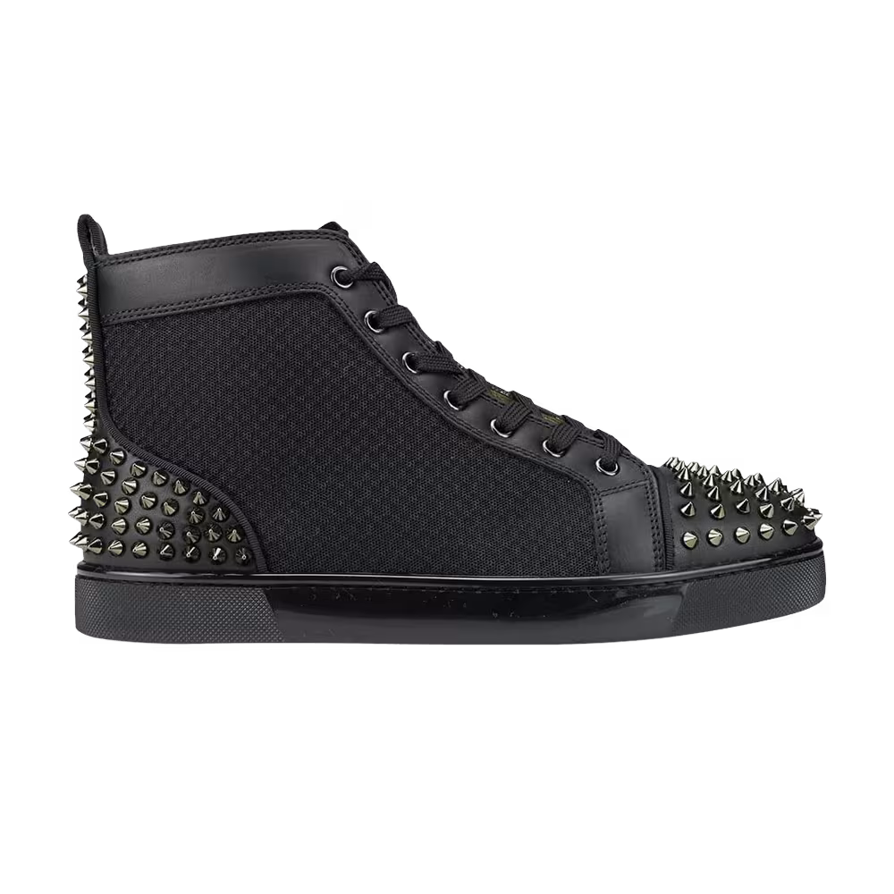 Christian Louboutin Louis Flat Calf Spikes Black