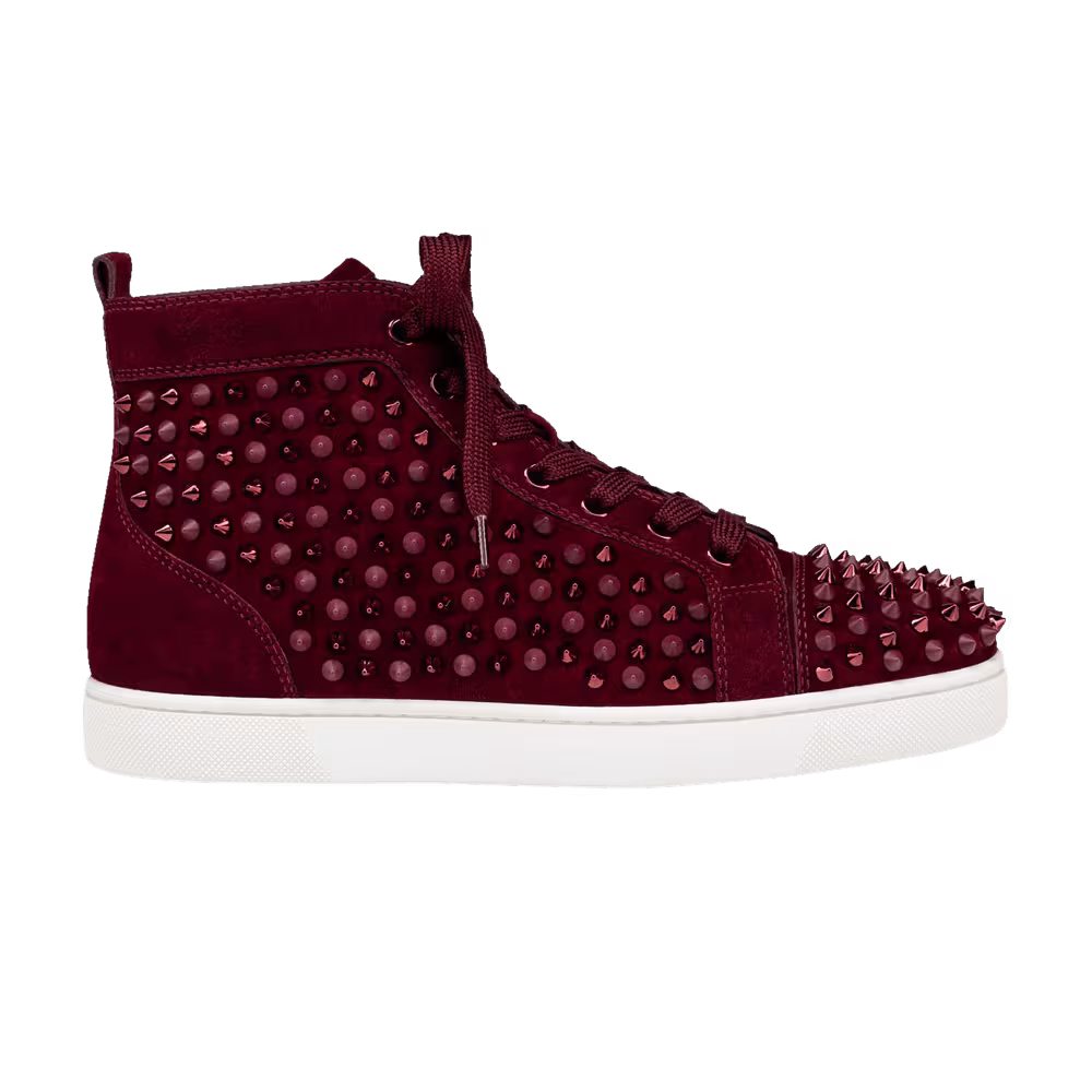 Christian Louboutin Louis Flat Calf Spikes Prunus Mix
