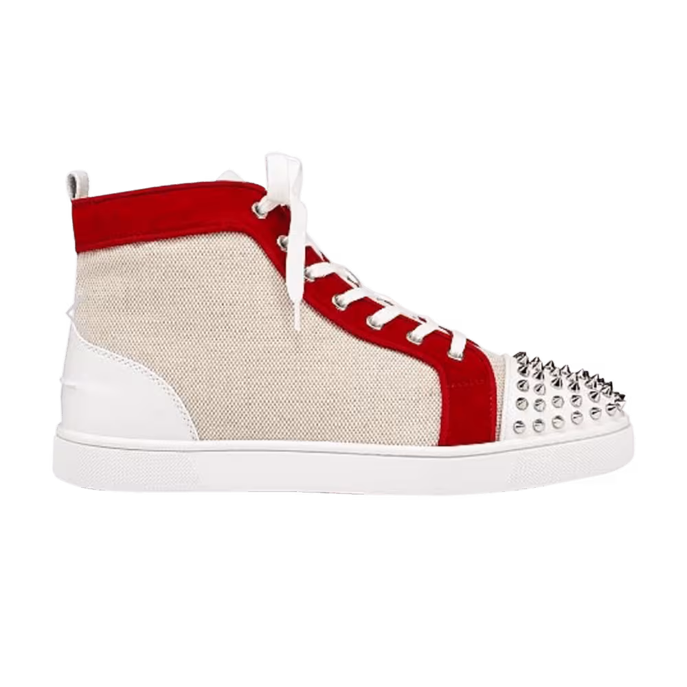 Christian Louboutin Louis Orlato Flat Calf Spikes Version Multi - Red