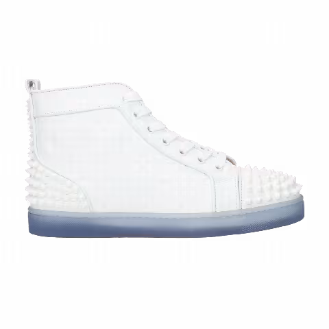 Christian Louboutin Louis Flat Calf Spikes 'White Debossed'