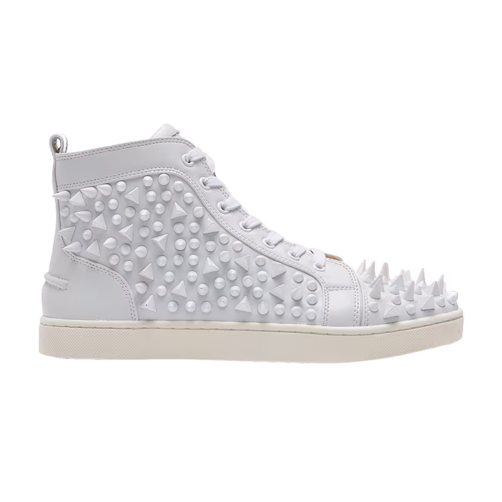Christian Louboutin Louis Pik Pik Flat Calf Spikes White