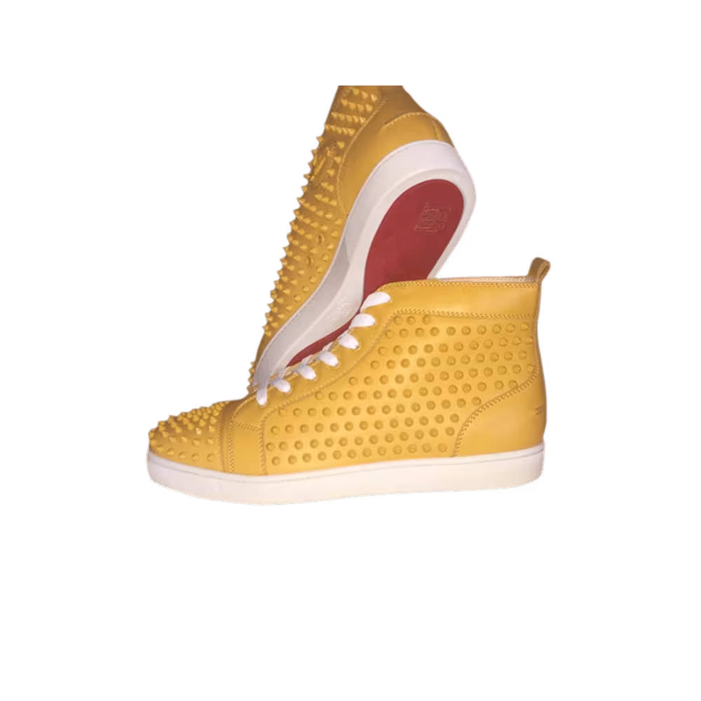 Christian Louboutin Louis Flat Calf Spikes Golden Yellow