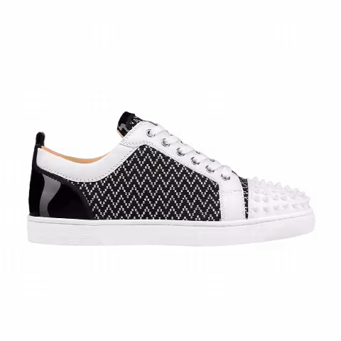 Christian Louboutin Louis Junior Spikes Orlato Flat 'White Black'