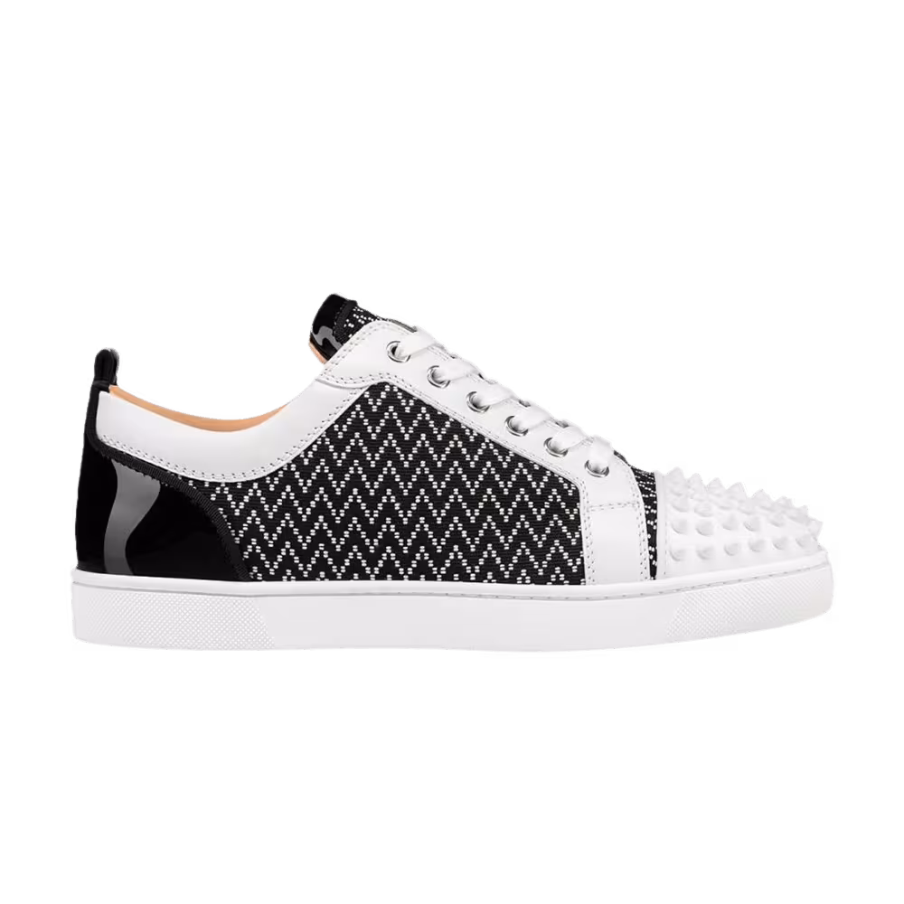 Christian Louboutin Louis Junior Spikes Orlato Flat White Black