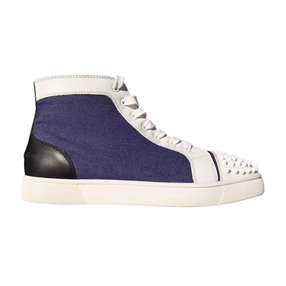 Christian Louboutin Louis Flat Calf Spikes Denim
