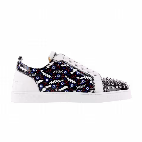 Christian Louboutin Louis Junior Spikes Orlato Flat 'Black White'