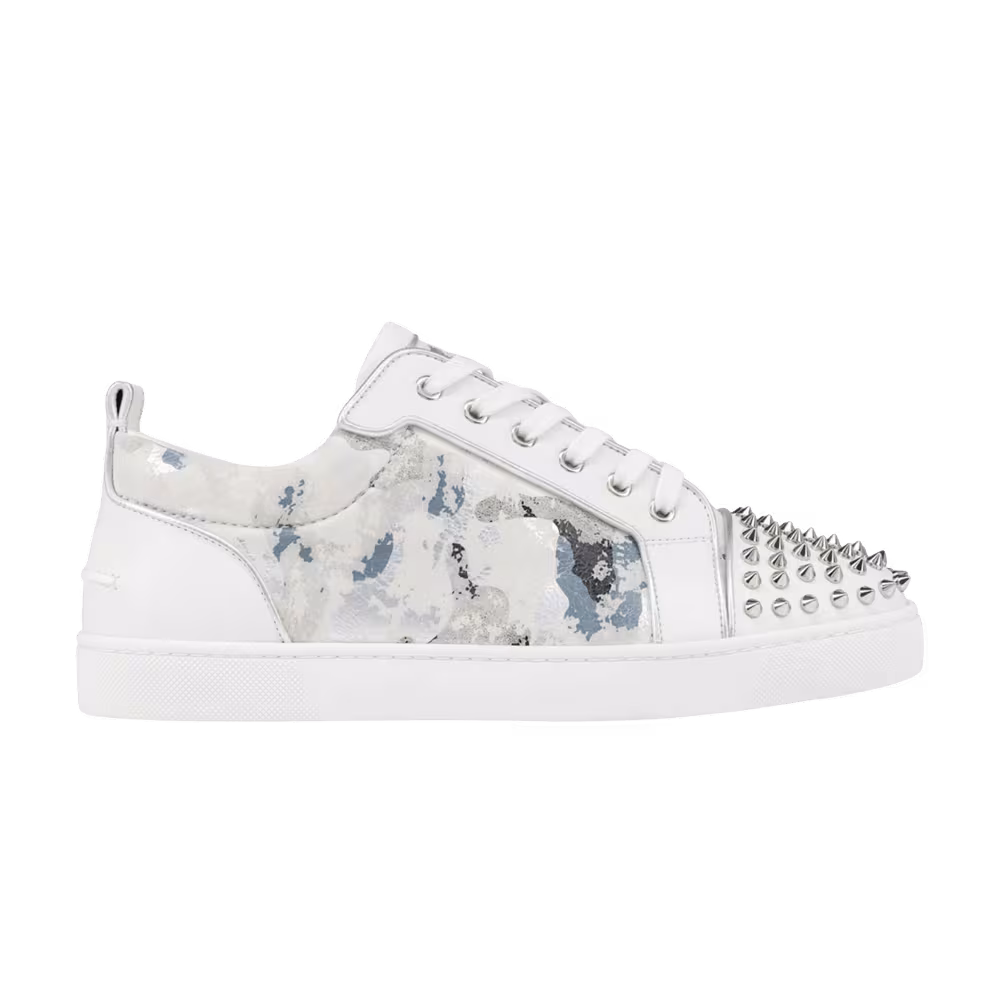 Christian Louboutin Louis Junior Spikes Orlato White Silver