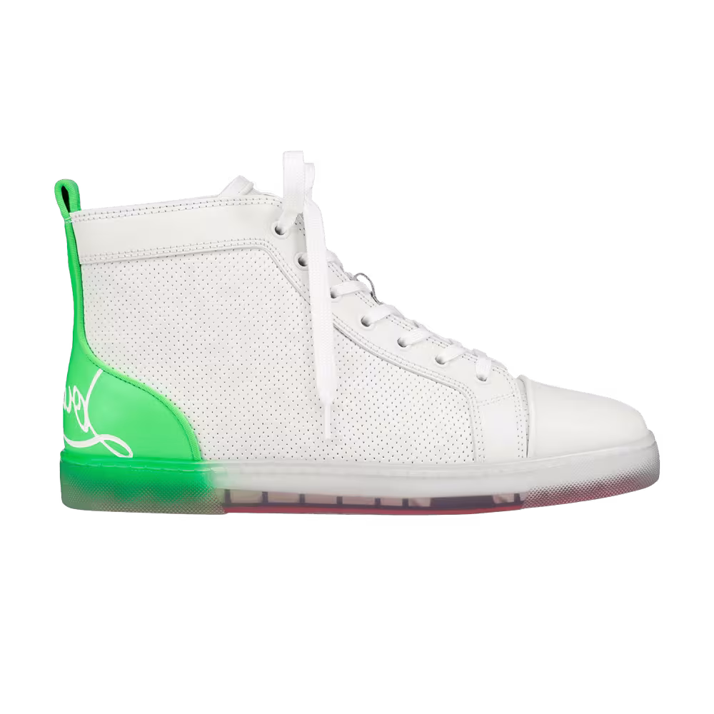 Christian Louboutin Fun Louis Flat White Fluo Green