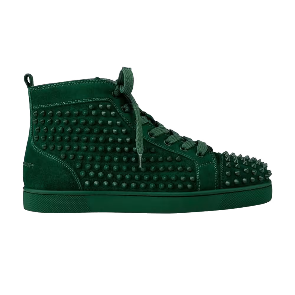 Christian Louboutin Louis Flat VV Spikes Jungle Green