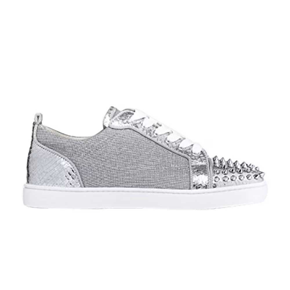 Christian Louboutin Louis Junior Spikes Flat Silver