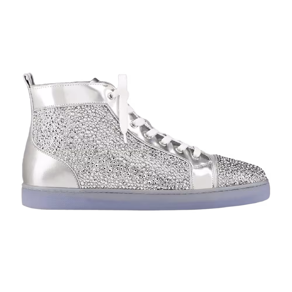 Christian Louboutin Louis Flat High Silver Crystals