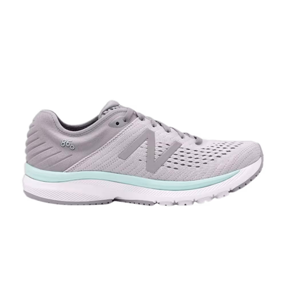 New Balance Women's 860v10 2E Wide Grey Green White