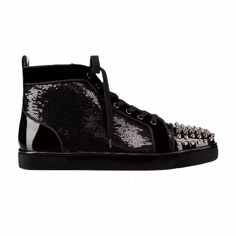 Christian Louboutin Lou Spikes Orlato Flat 'Black Gold'