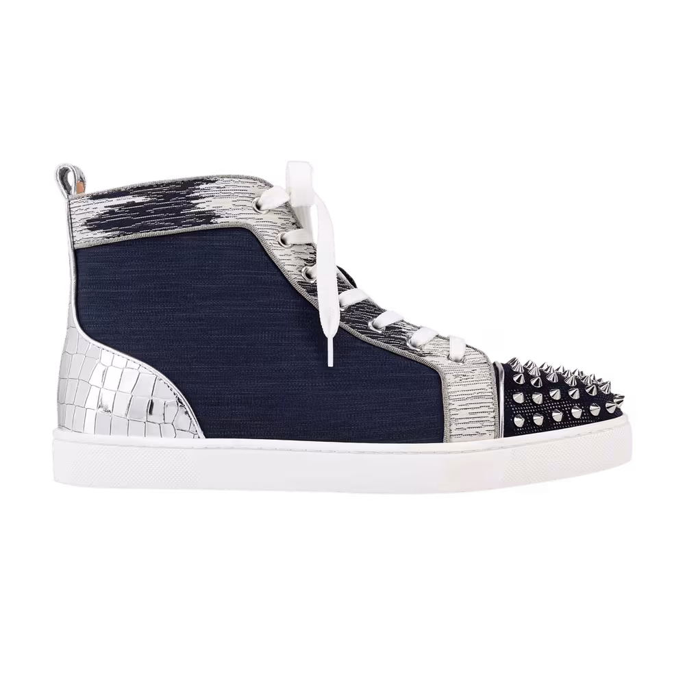 Christian Louboutin Lou Spikes Orlato Flat Version Marine