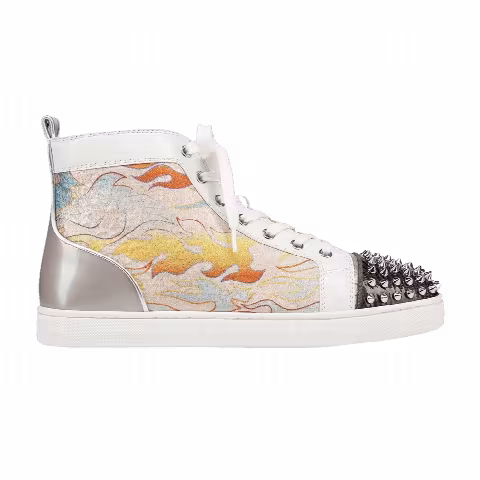 Christian Louboutin Lou Spikes Orlato Flat High 'Flame - Version Multi'