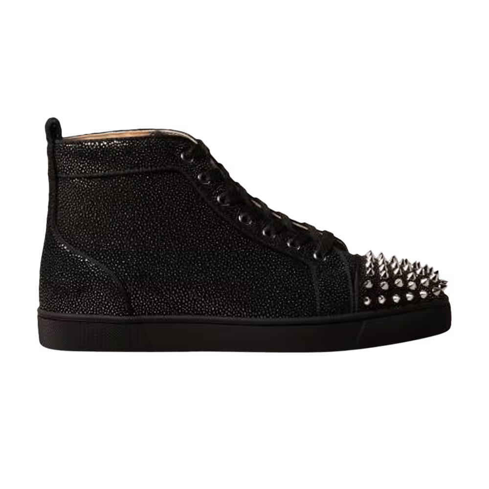 Christian Louboutin Lou Spikes Orlato Flat Black