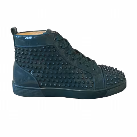Christian Louboutin Louis Orlato Spikes Flat Patent 'Lagoon'