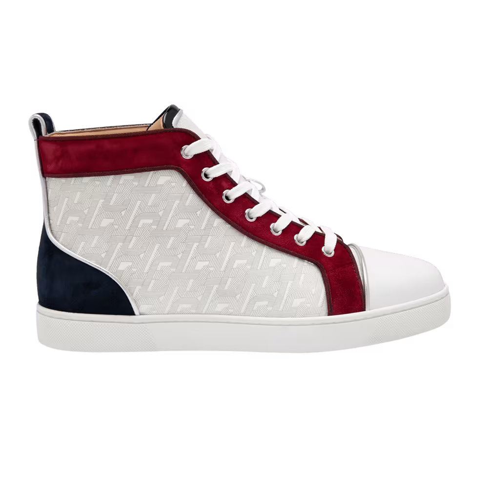 Christian Louboutin Louis Orlato High Allover Logo - White Red