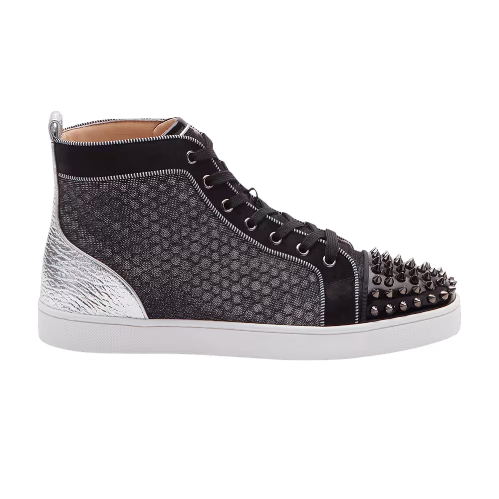 Christian Louboutin Louis Spikes Orlato High Black Silver