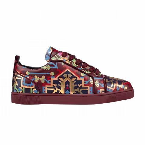 Christian Louboutin Louis Junior Orlato Flat 'Burgundy Aztec Print'