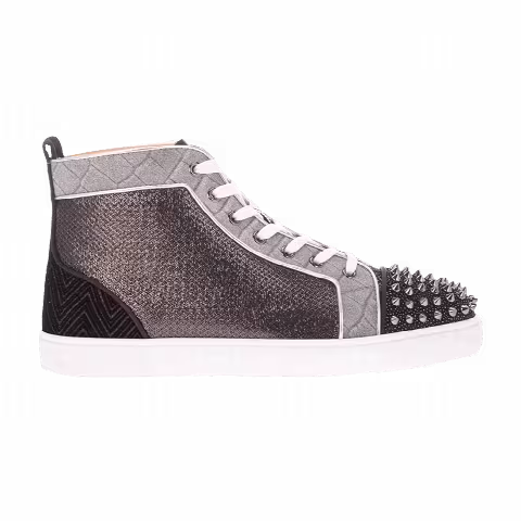 Christian Louboutin Lou Spikes Orlato Flat 'Black Silver'