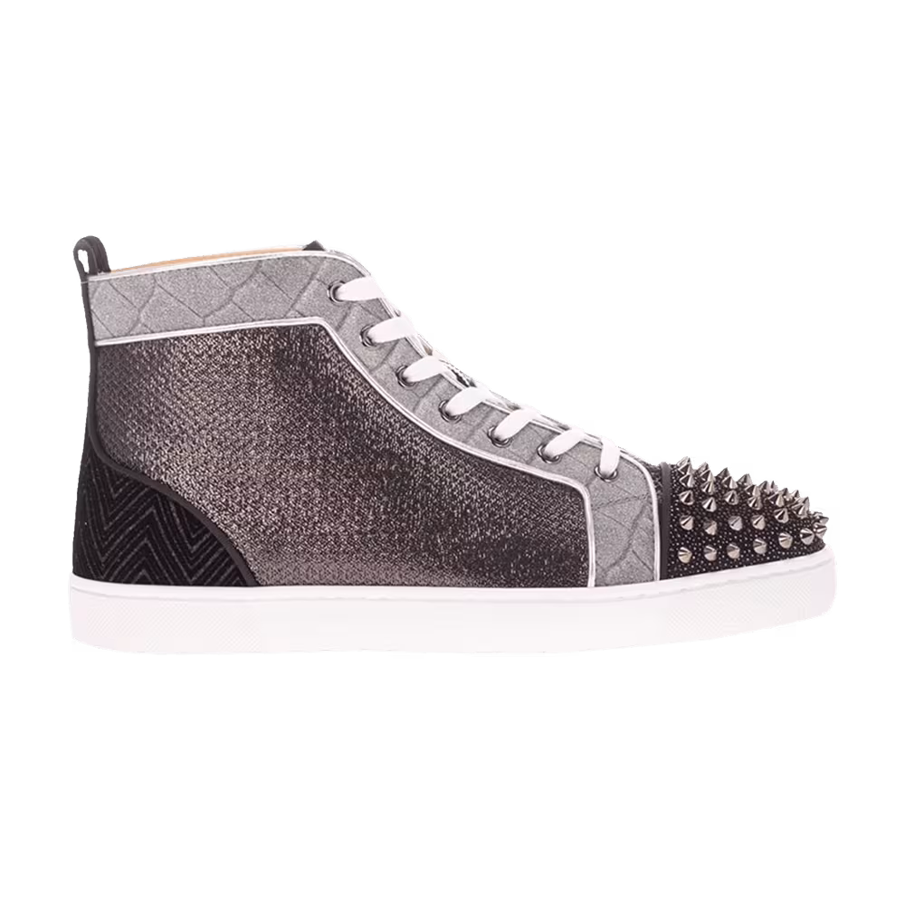Christian Louboutin Lou Spikes Orlato Flat Black Silver