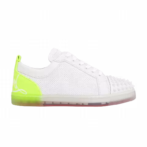 Christian Louboutin Fun Louis Junior Spikes Flat 'White Fluo Yellow'