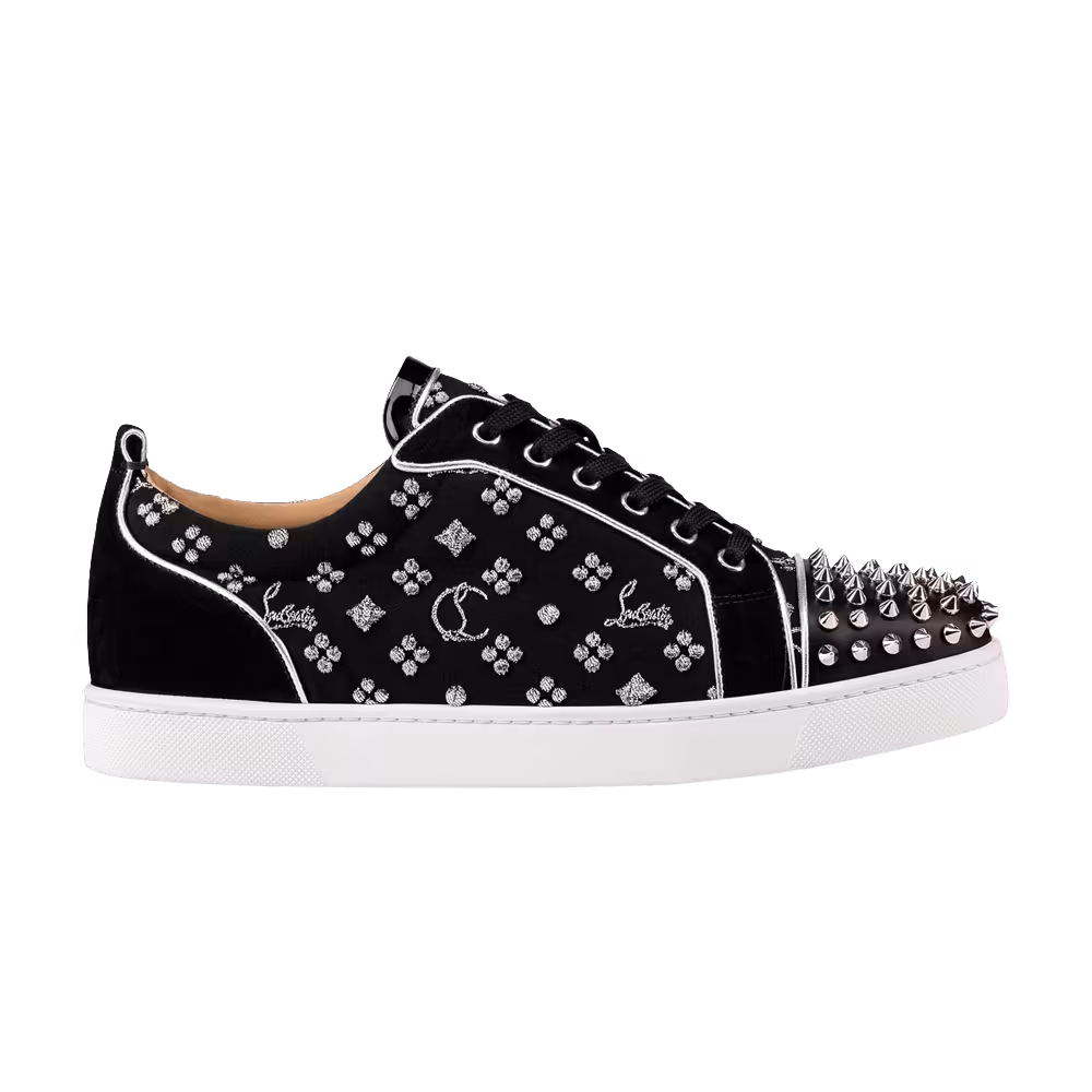 Christian Louboutin Junior Flat Spikes Black Silver