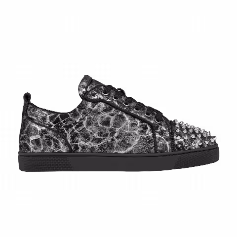 Christian Louboutin Louis Junior Spikes Orlato 'Black Silver'