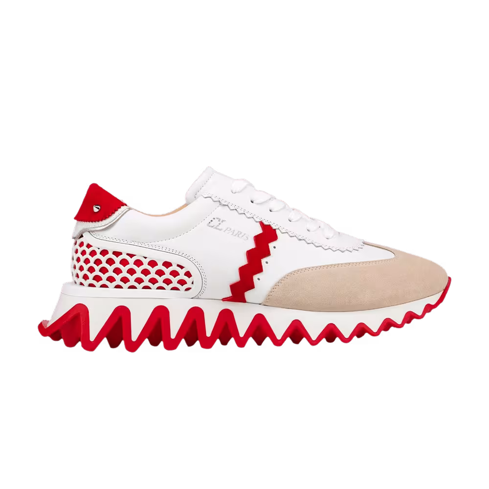 Christian Louboutin Loubishark Flat White Red