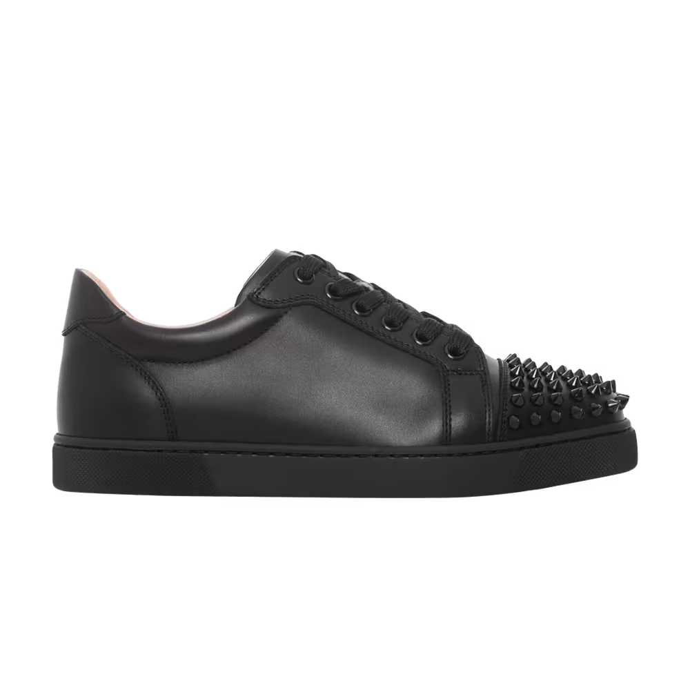 Christian Louboutin Women's Vieira Spikes Flat Calf Black