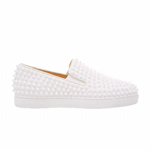 Christian Louboutin Roller Boat Flat Spikes 'White'