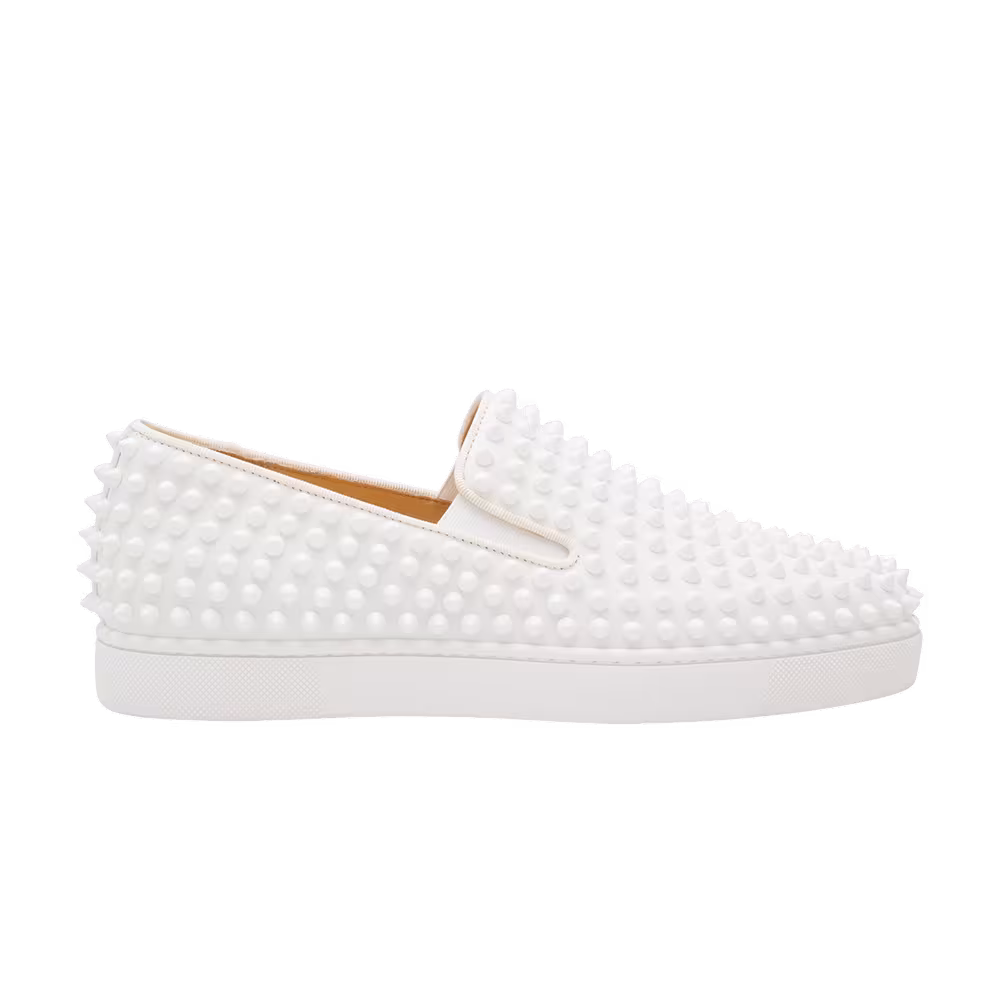 Christian Louboutin Roller Boat Flat Spikes White