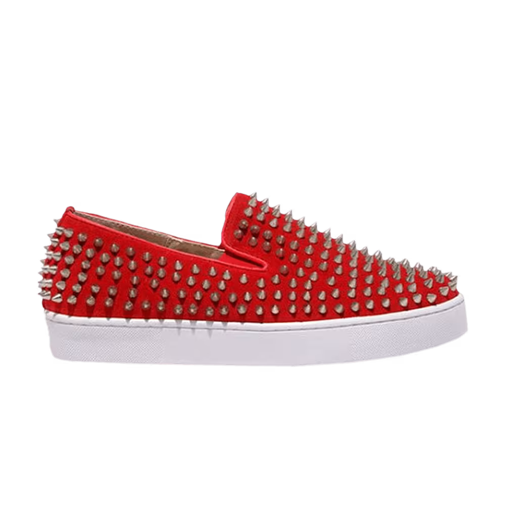 Christian Louboutin Roller Boat Flat Mandarin Red