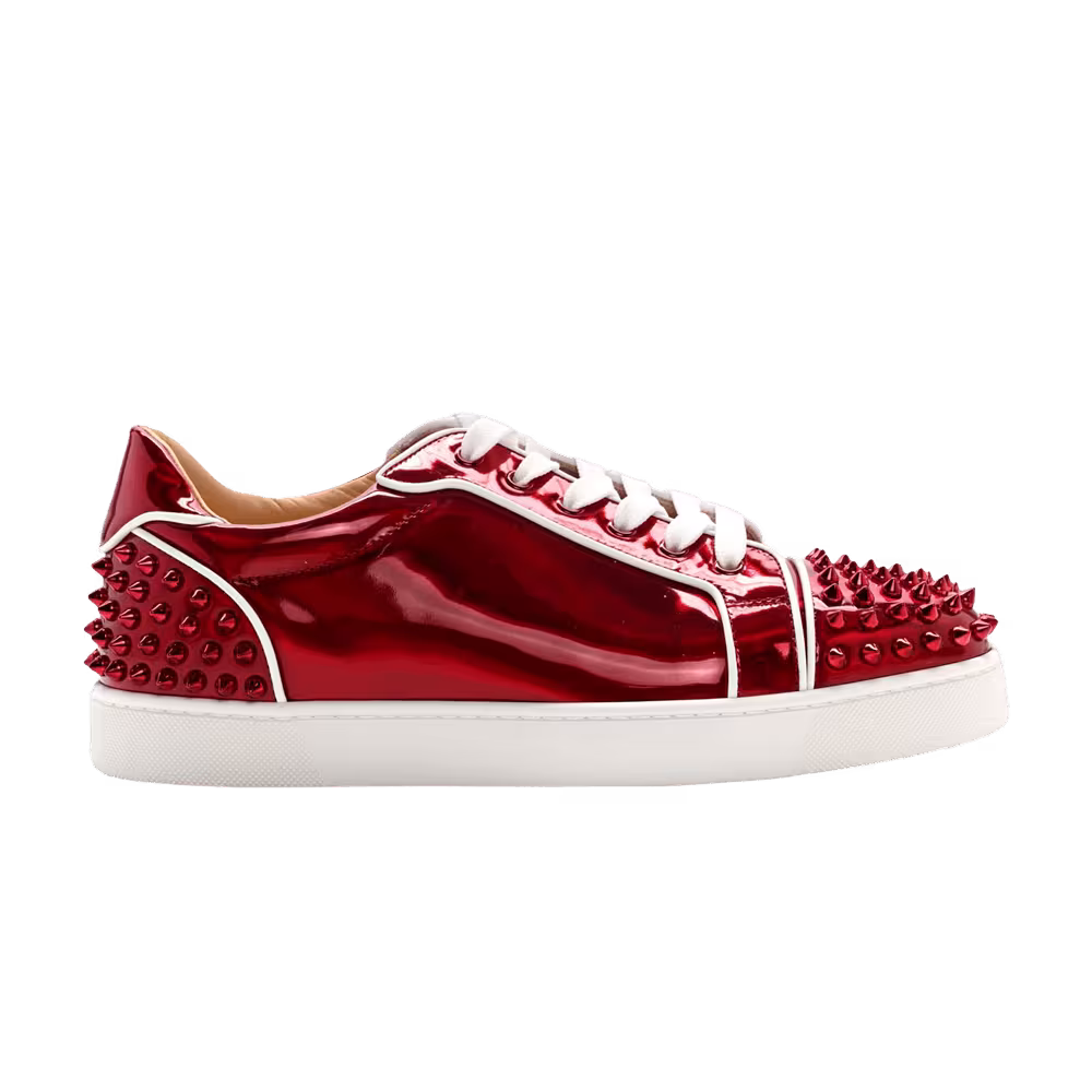 Christian Louboutin Seavaste 2 Orlato Flat Metallic Patent Red