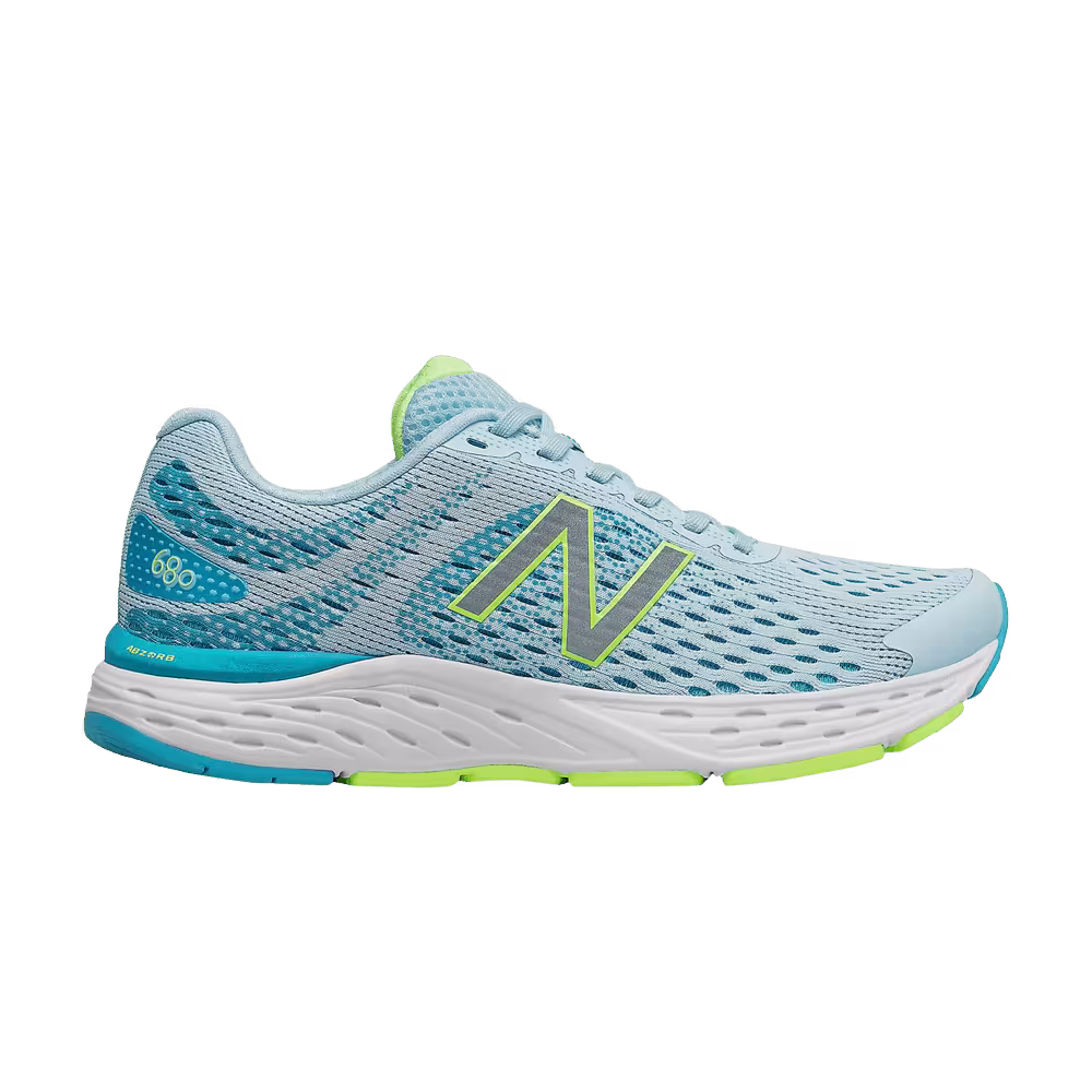 New Balance Women's 680v6 Wide Blue Lemon