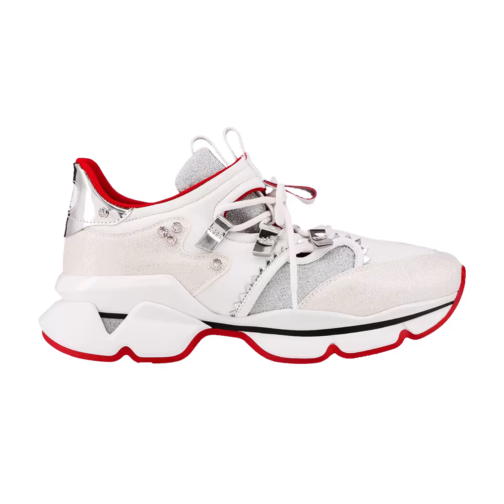 Christian Louboutin Women's Red Runner White Glitter