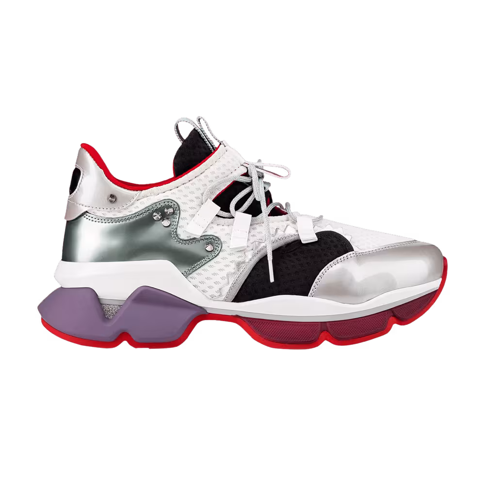 Christian Louboutin Red Runner Metallic White