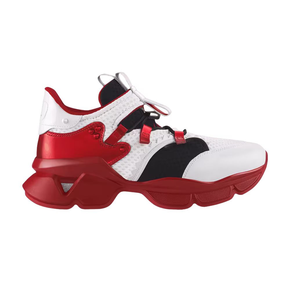 Christian Louboutin Red Runner Flat White Black Red