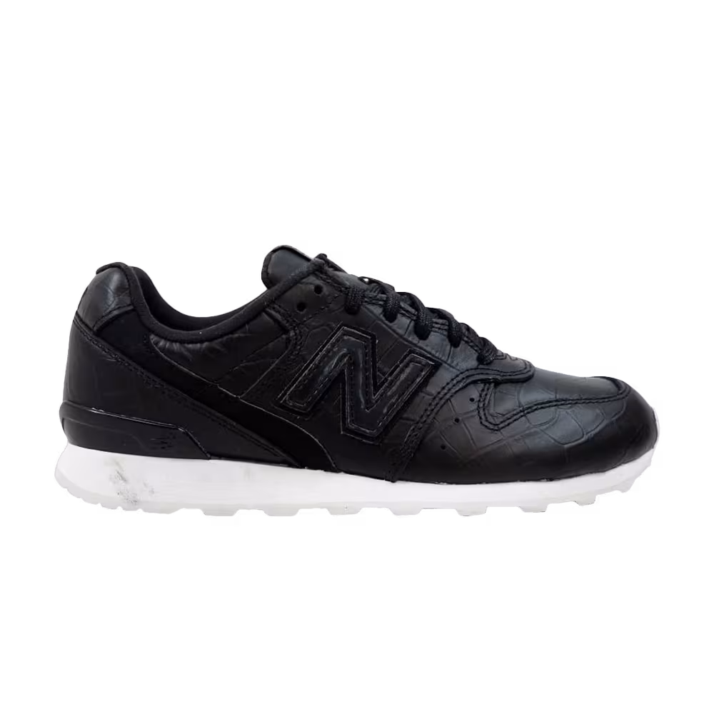 New Balance Women's 696 Leather Black White