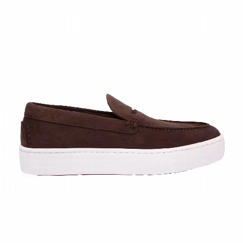Christian Louboutin Paqueboat Flat Crosta Retournee 'Dark Brown'